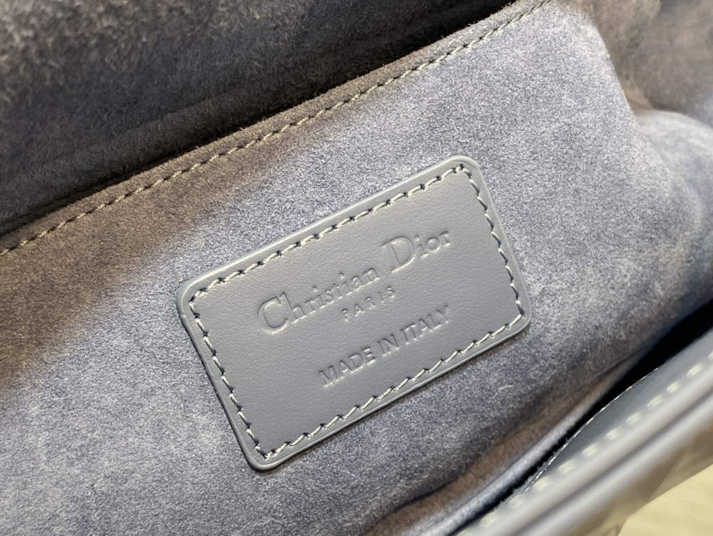 Dior M0540 Medium Lady D-Joy Bag Blue Cannage Calfskin with Diamond Motif