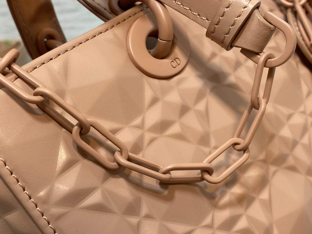 Dior M0540 Medium Lady D-Joy Bag Pink Cannage Calfskin with Diamond Motif