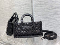 Dior M0540 Medium Lady D-Joy Bag Black Cannage Calfskin with Diamond Motif