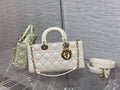 Dior M0540 Medium Lady D-Joy Bag Beige Cannage Lambskin