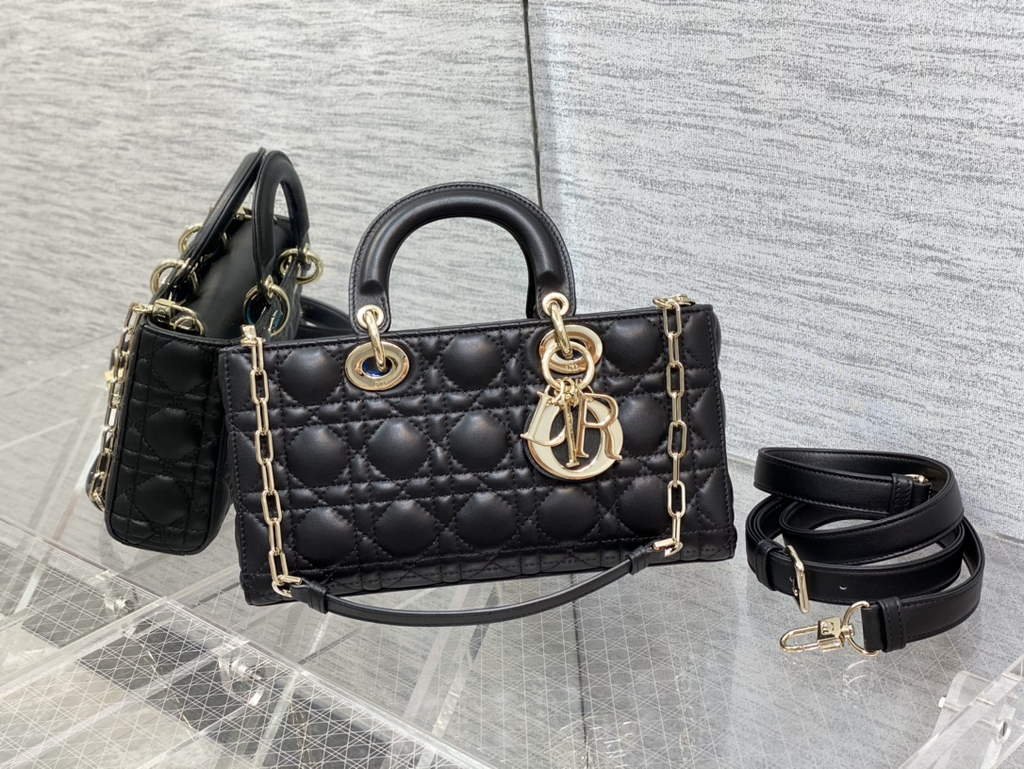 Dior M0540 Medium Lady D-Joy Bag Black Cannage Lambskin