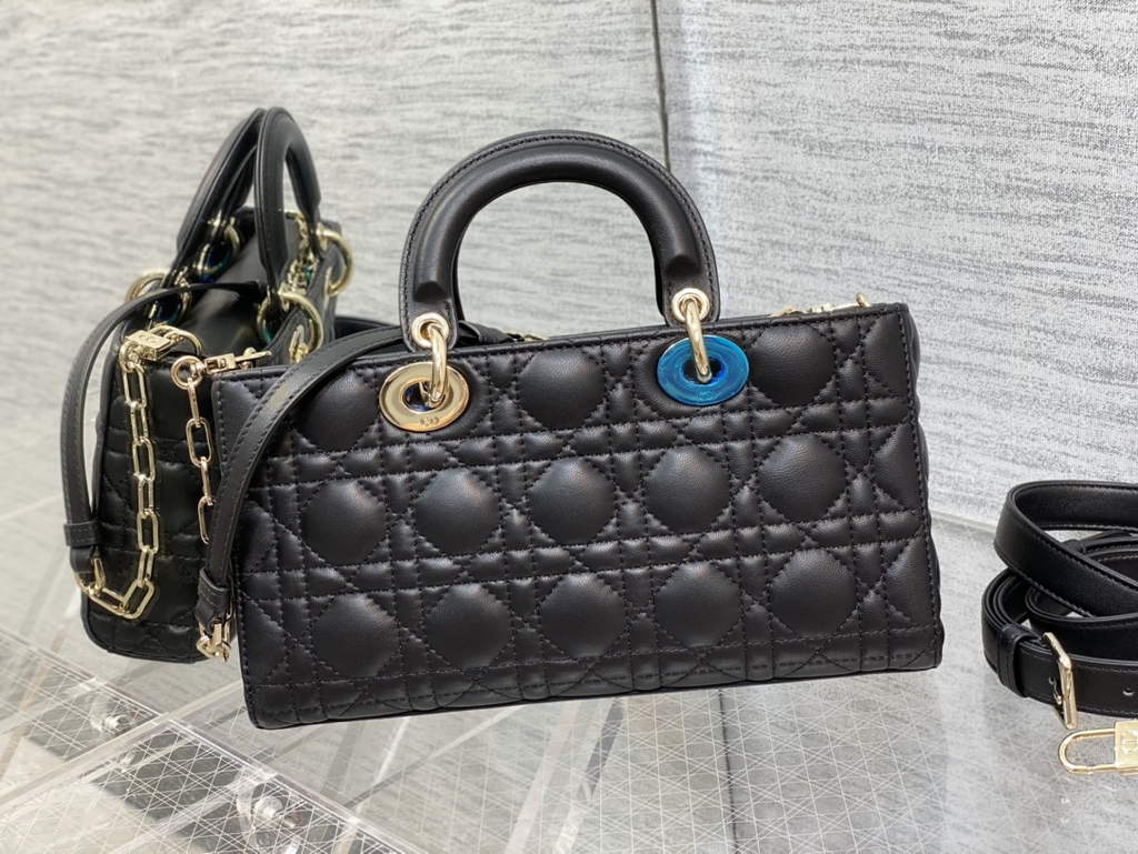Dior M0540 Medium Lady D-Joy Bag Black Cannage Lambskin
