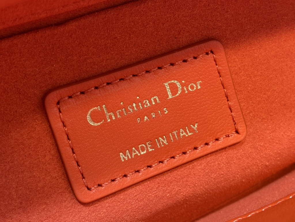 Dior M0540 Medium Lady D-Joy Bag Orange Cannage Lambskin