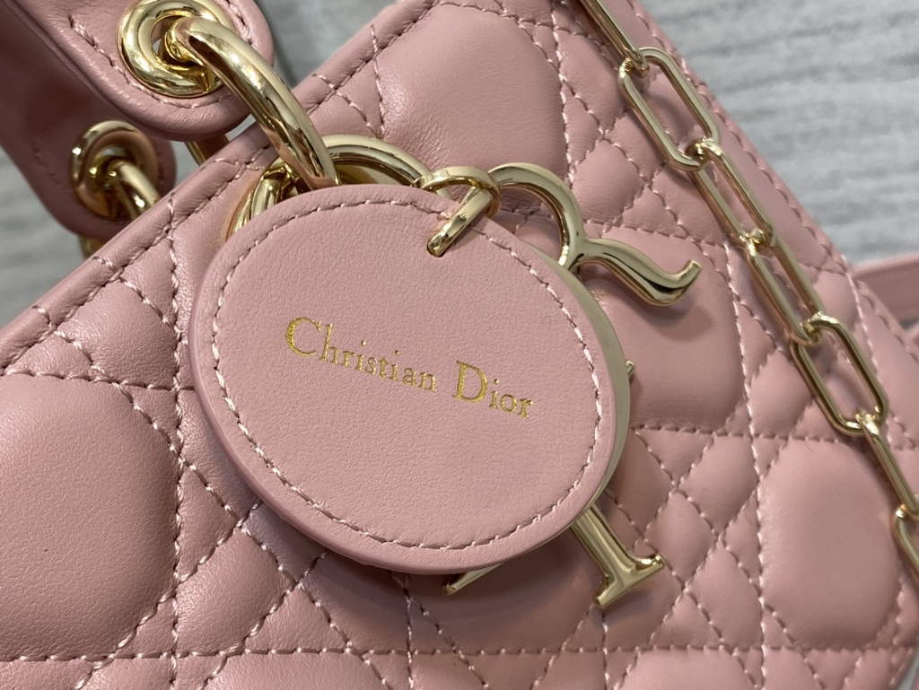 Dior M0540 Medium Lady D-Joy Bag Pink Cannage Lambskin - Default Title - View 4