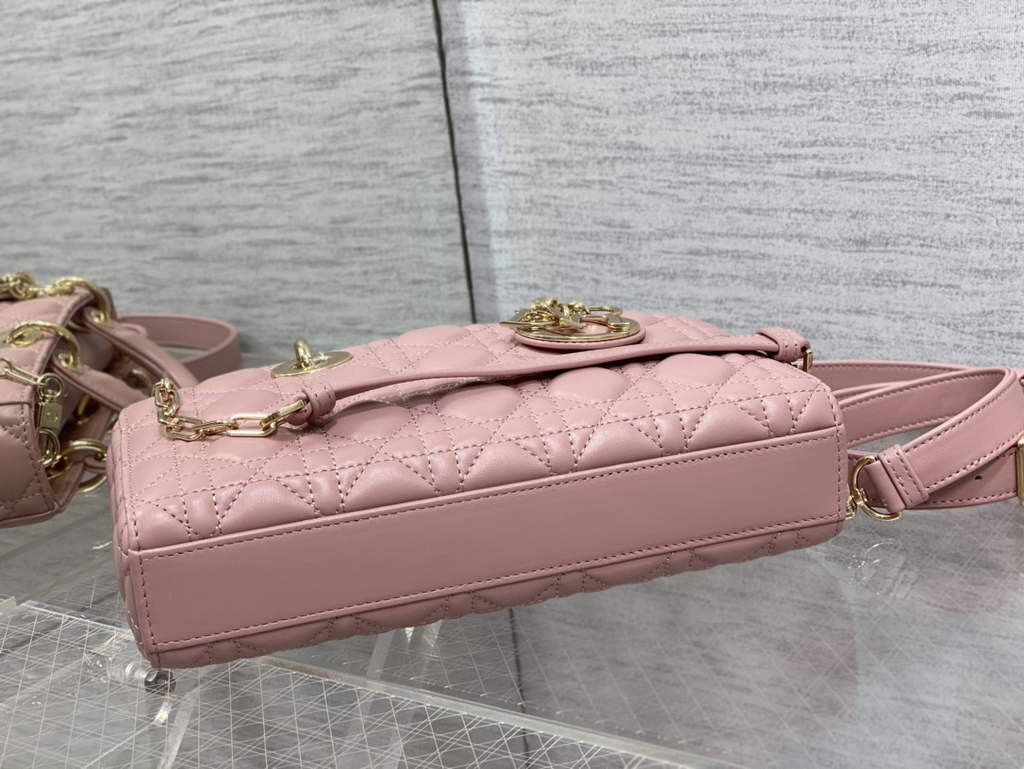 Dior M0540 Medium Lady D-Joy Bag Pink Cannage Lambskin