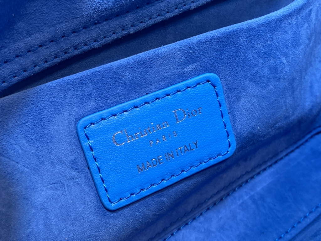 Dior M0540 Medium Lady D-Joy Bag Blue Cannage Lambskin