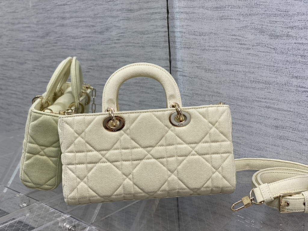 Dior M0540 Medium Lady D-Joy Bag Beige Cannage Raffia - Default Title - View 6