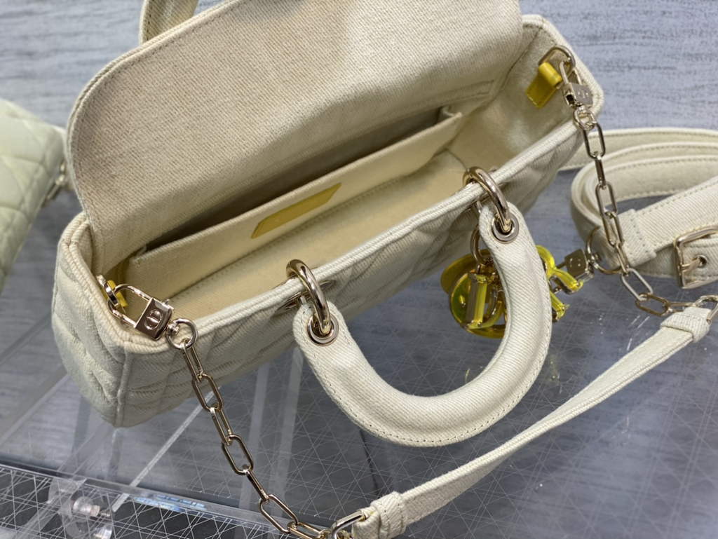 Dior M0540 Medium Lady D-Joy Bag Beige Cannage Raffia