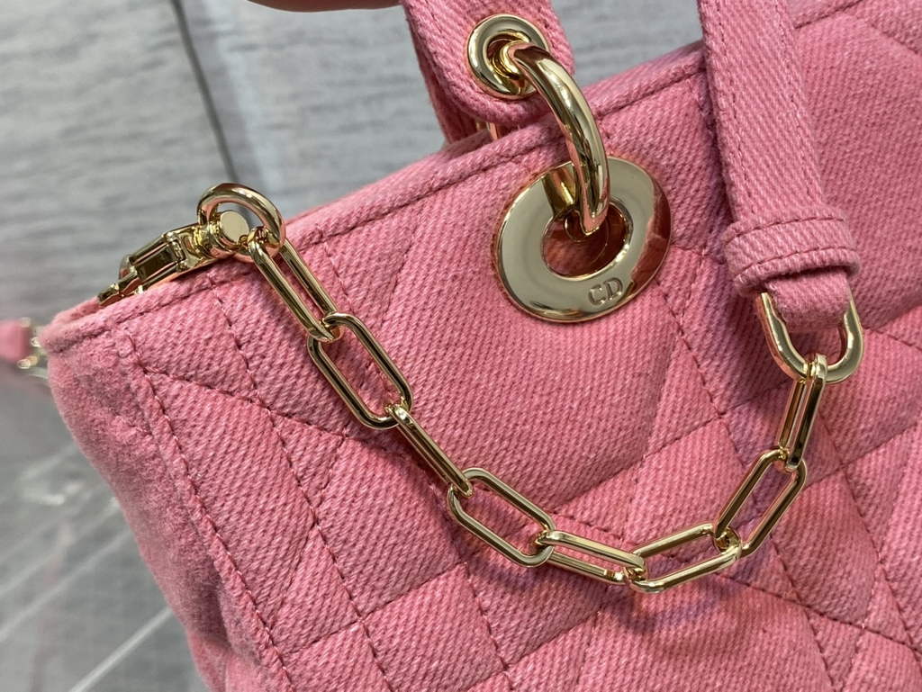 Dior M0540 Medium Lady D-Joy Bag Pink Cannage Raffia - Default Title - View 4