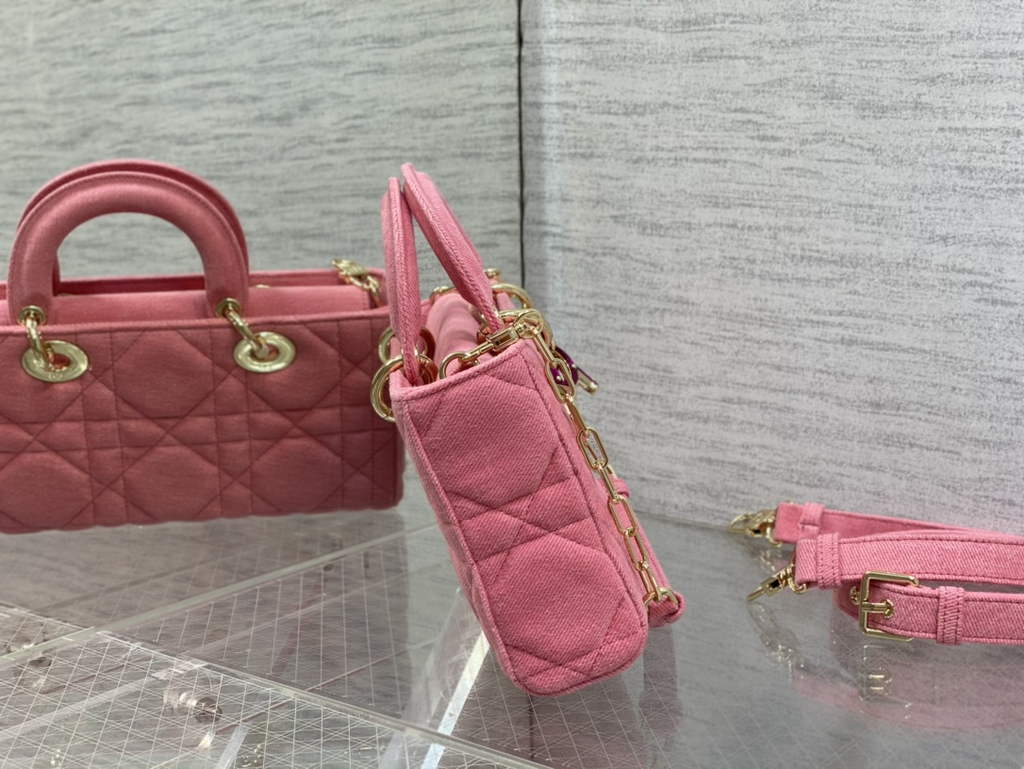 Dior M0540 Medium Lady D-Joy Bag Pink Cannage Raffia - Default Title - View 5