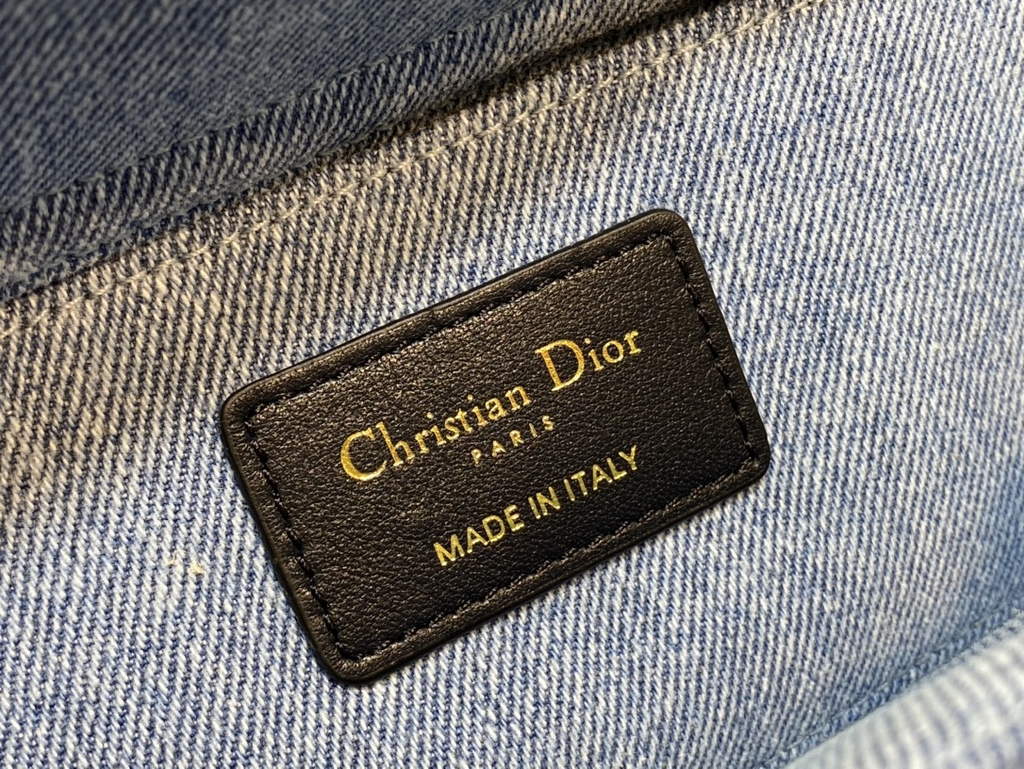 Dior M0540 Medium Lady D-Joy Bag Blue Cannage Raffia