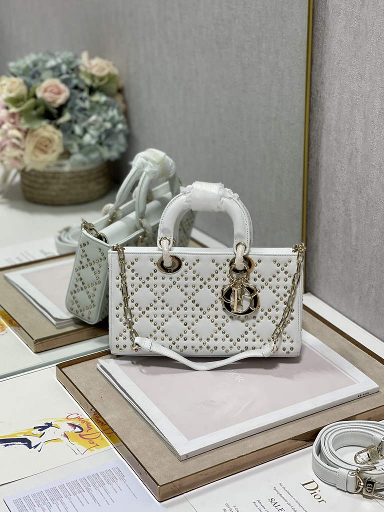 Dior M0540 Medium Lady D-Joy Bag Beige Cannage Studded Lambskin - Default Title - View 2