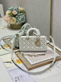 Dior M0540 Medium Lady D-Joy Bag Beige Cannage Studded Lambskin - Default Title - View 1