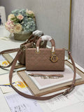 Dior M0540 Medium Lady D-Joy Bag Pink Cannage Studded Lambskin