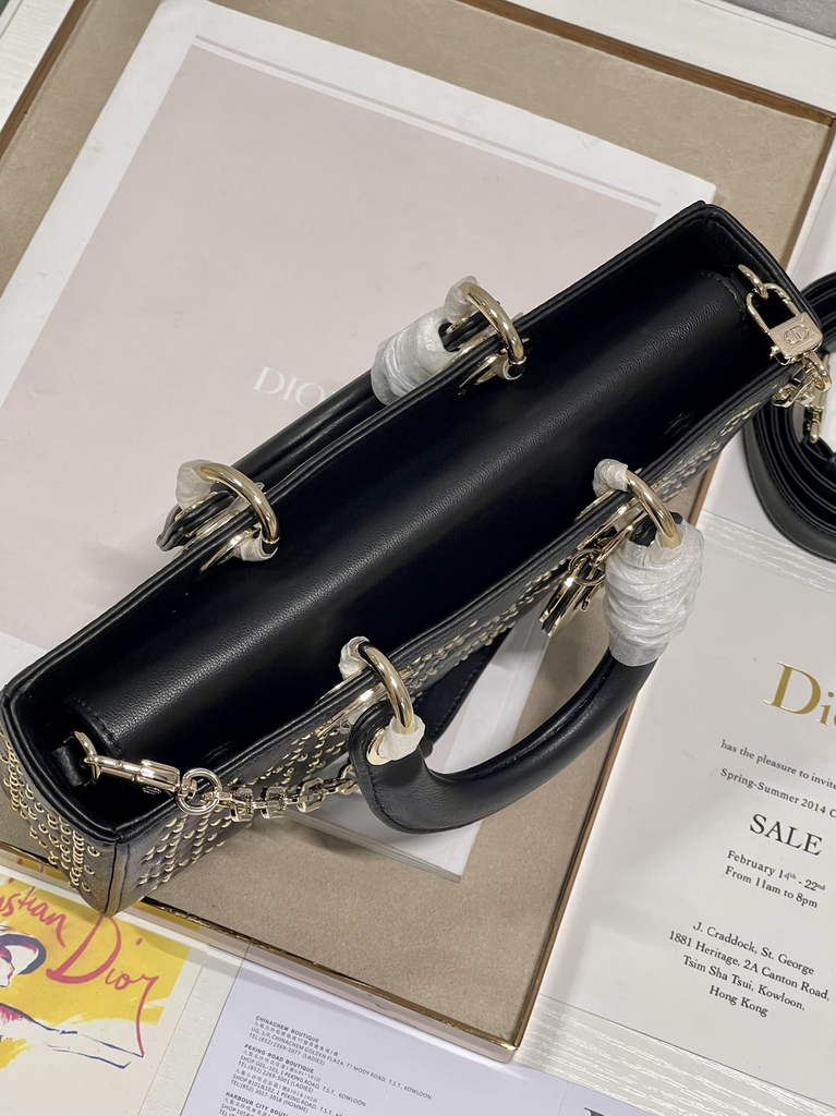 Dior M0540 Medium Lady D-Joy Bag Black Cannage Studded Lambskin - Default Title - View 7