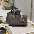 Dior M0540 Medium Lady D-Joy Bag Gray Cannage Lambskin