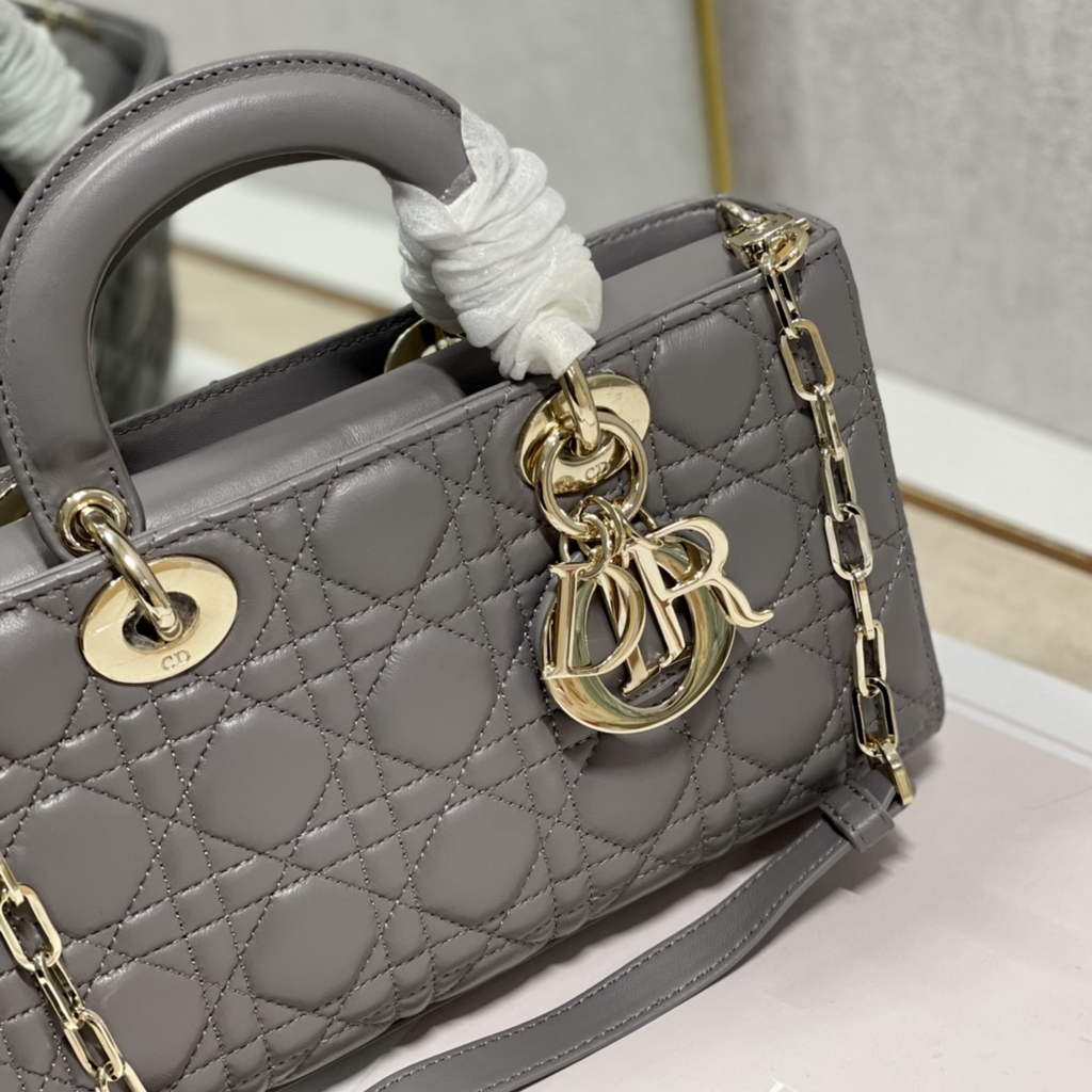 Dior M0540 Medium Lady D-Joy Bag Gray Cannage Lambskin