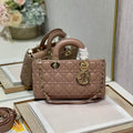 Dior M0540 Medium Lady D-Joy Bag Light Pink Cannage Lambskin