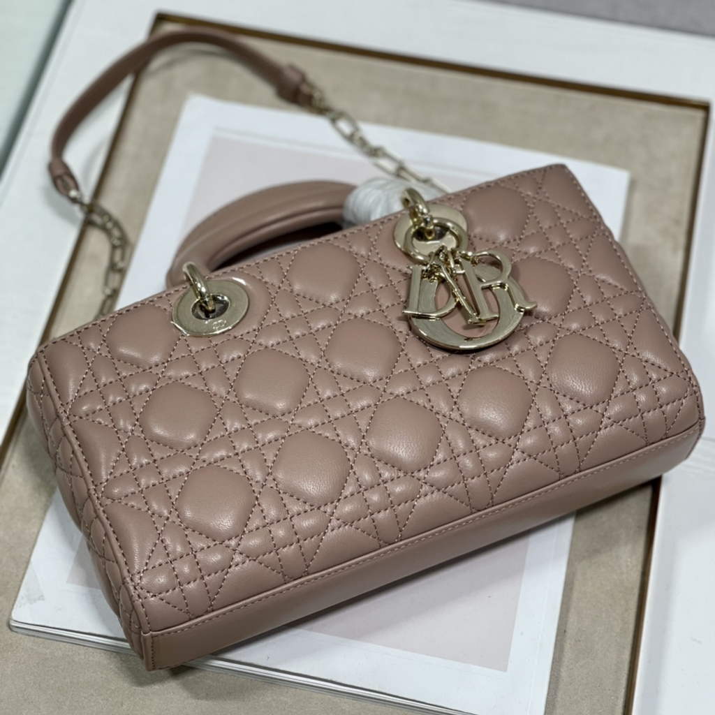 Dior M0540 Medium Lady D-Joy Bag Light Pink Cannage Lambskin - Default Title - View 5