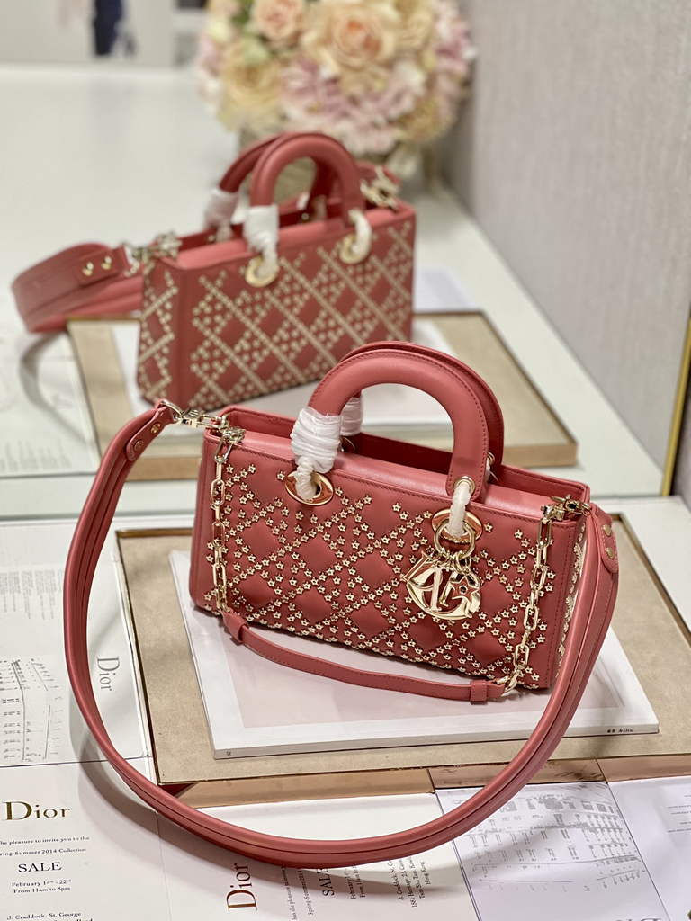 Dior M0540 Medium Lady D-Joy Bag Pink Lucky Star Cannage Lambskin - Default Title - View 2