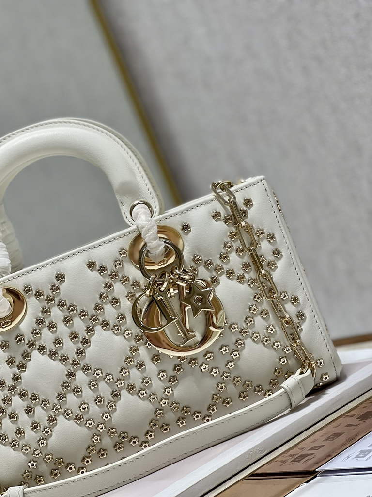 Dior M0540 Medium Lady D-Joy Bag Beige Lucky Star Cannage Lambskin