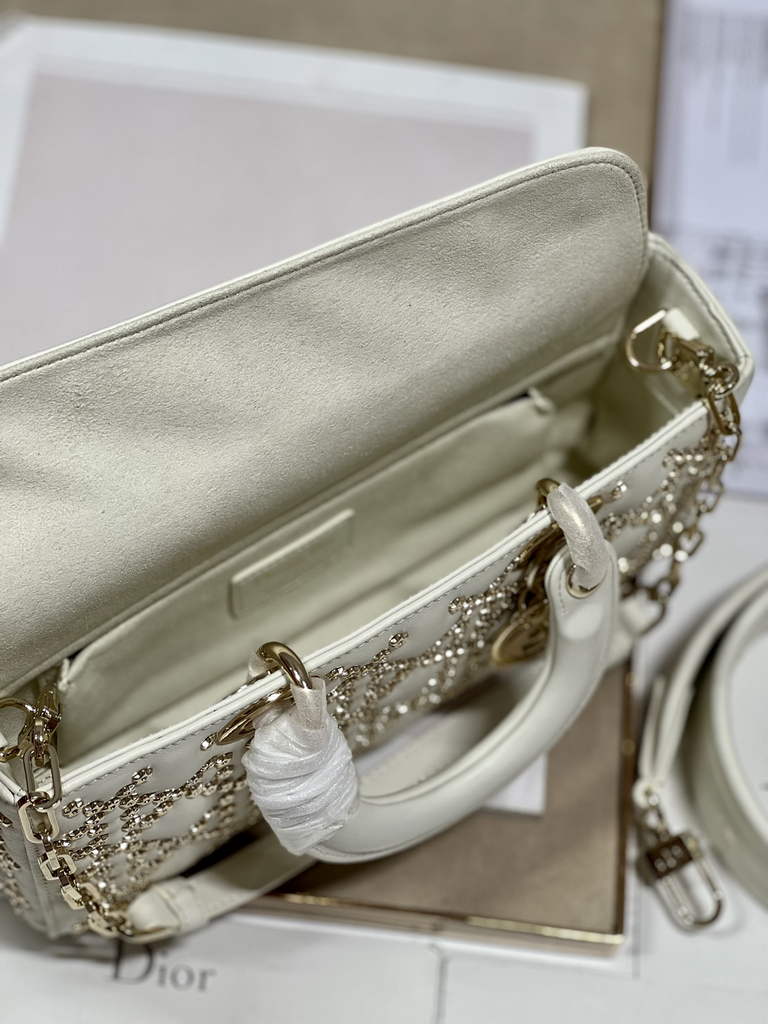 Dior M0540 Medium Lady D-Joy Bag Beige Lucky Star Cannage Lambskin