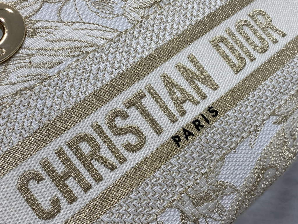 Dior M0540 Medium Lady D-Joy Bag Beige Multicolor Embroidery
