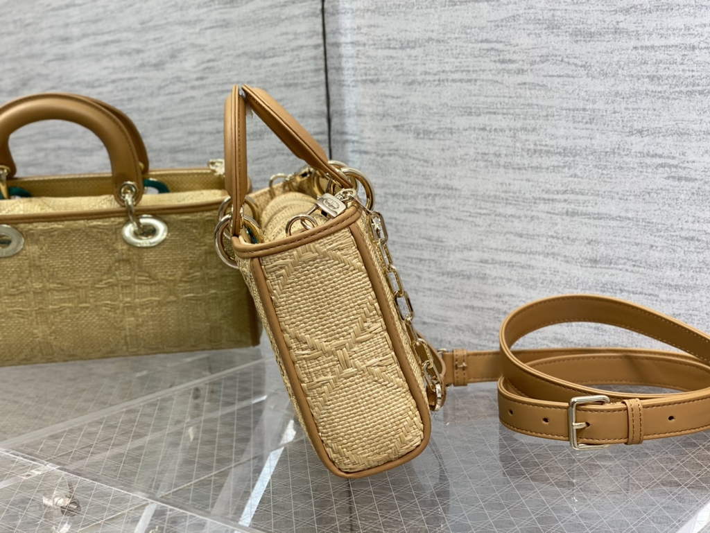 Dior M0540 Medium Lady D-Joy Bag Natural Cannage Raffia - Default Title - View 5