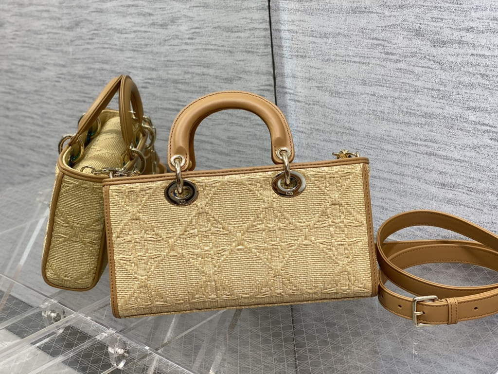Dior M0540 Medium Lady D-Joy Bag Natural Cannage Raffia