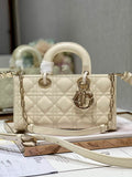 Dior M0540 Medium Lady D-Joy Bag Beige Patent Cannage Calfskin