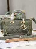 Dior M0540 Medium Lady D-Joy Bag Gray Patent Cannage Calfskin