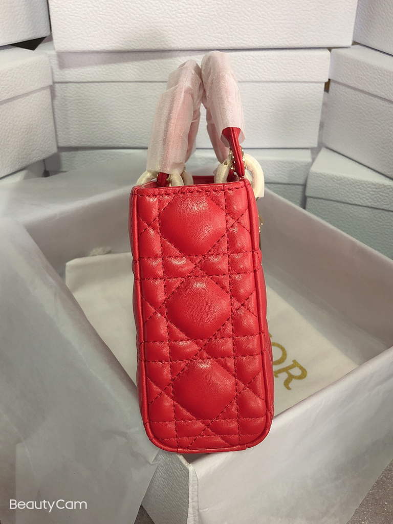 Dior M0540 Medium Lady D-Joy Bag Red Cannage Lambskin - Default Title - View 4