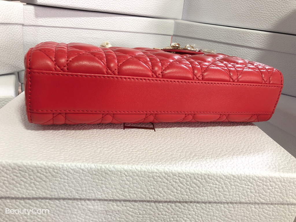 Dior M0540 Medium Lady D-Joy Bag Red Cannage Lambskin - Default Title - View 5