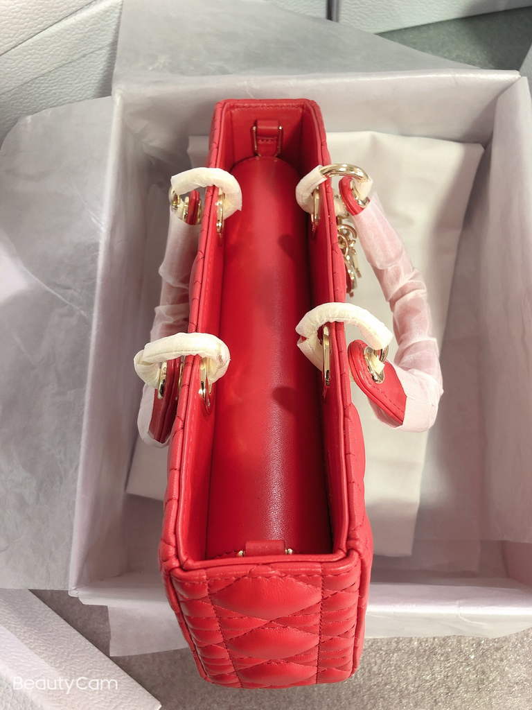 Dior M0540 Medium Lady D-Joy Bag Red Cannage Lambskin - Default Title - View 6