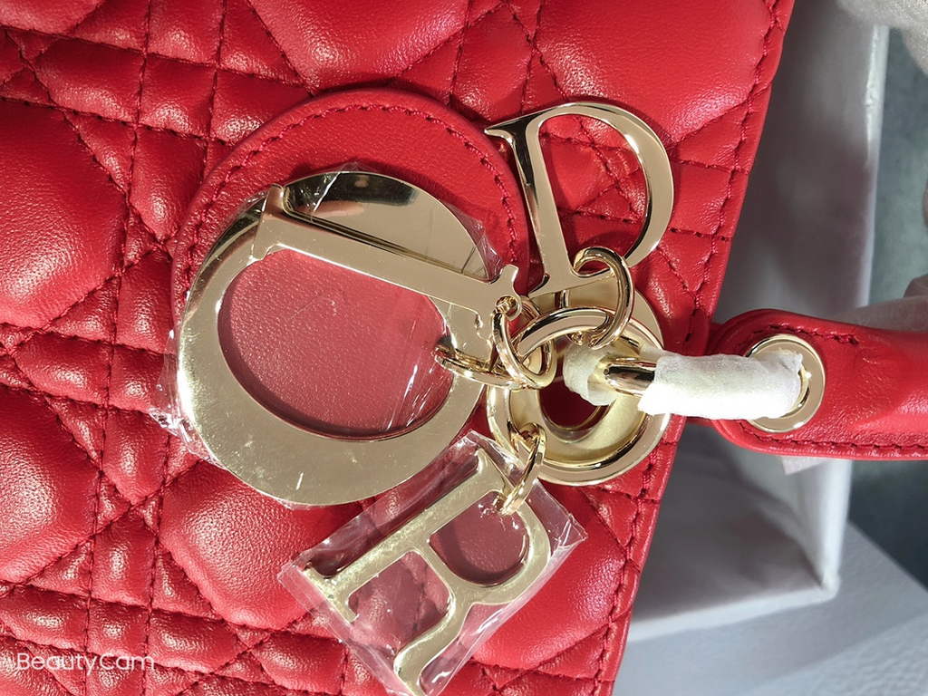 Dior M0540 Medium Lady D-Joy Bag Red Cannage Lambskin
