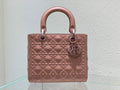 Dior M0565 Medium Lady Bag Pink Cannage Calfskin with Diamond Motif - Default Title - View 1