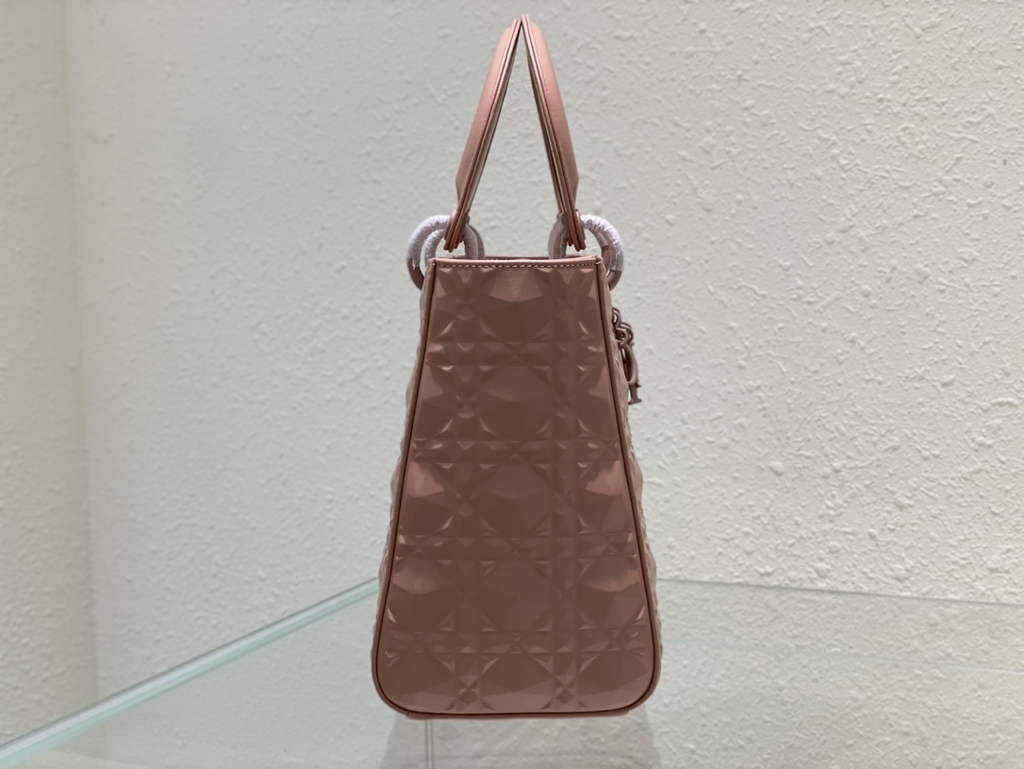 Dior M0565 Medium Lady Bag Pink Cannage Calfskin with Diamond Motif - Default Title - View 3