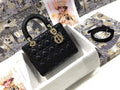 Dior M0565 Medium Lady Bag Cannage Lambskin Black Gold - Default Title - View 1