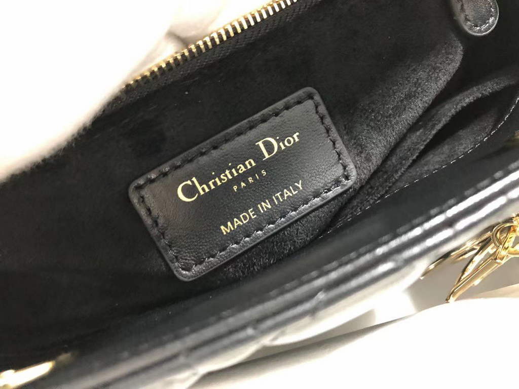 Dior M0565 Medium Lady Bag Cannage Lambskin Black Gold - Default Title - View 9