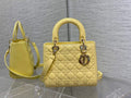 Dior M0565 Medium Lady Bag Yellow Patent Cannage Calfskin Gold - Default Title - View 1