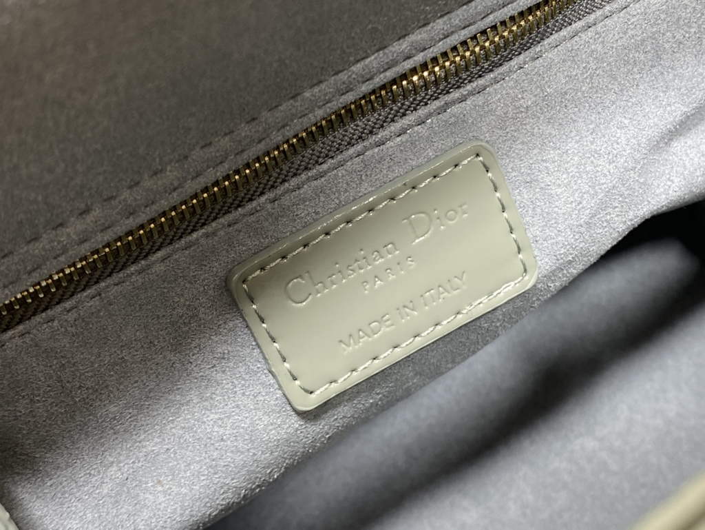 Dior M0565 Medium Lady Bag gray Patent Cannage Calfskin - Default Title - View 9