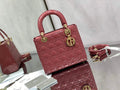Dior M0565 Medium Lady Bag Pink Patent Cannage Calfskin - Default Title - View 1