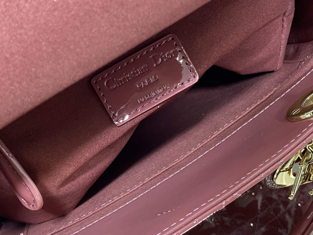 Dior M0565 Medium Lady Bag Pink Patent Cannage Calfskin - Default Title - View 9
