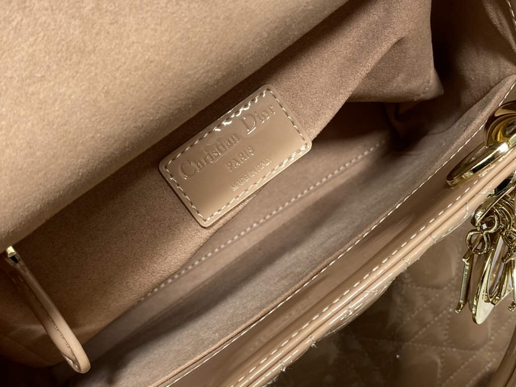 Dior M0565 Medium Lady Bag Light Pink Patent Cannage Calfskin - Default Title - View 9