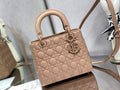 Dior M0565 Medium Lady Bag dark beige Ultramatte Cannage Calfskin - Default Title - View 1