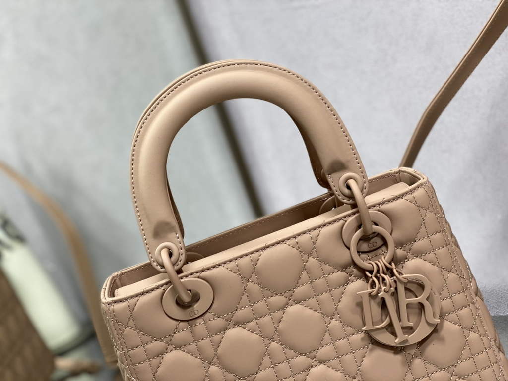 Dior M0565 Medium Lady Bag dark beige Ultramatte Cannage Calfskin - Default Title - View 2