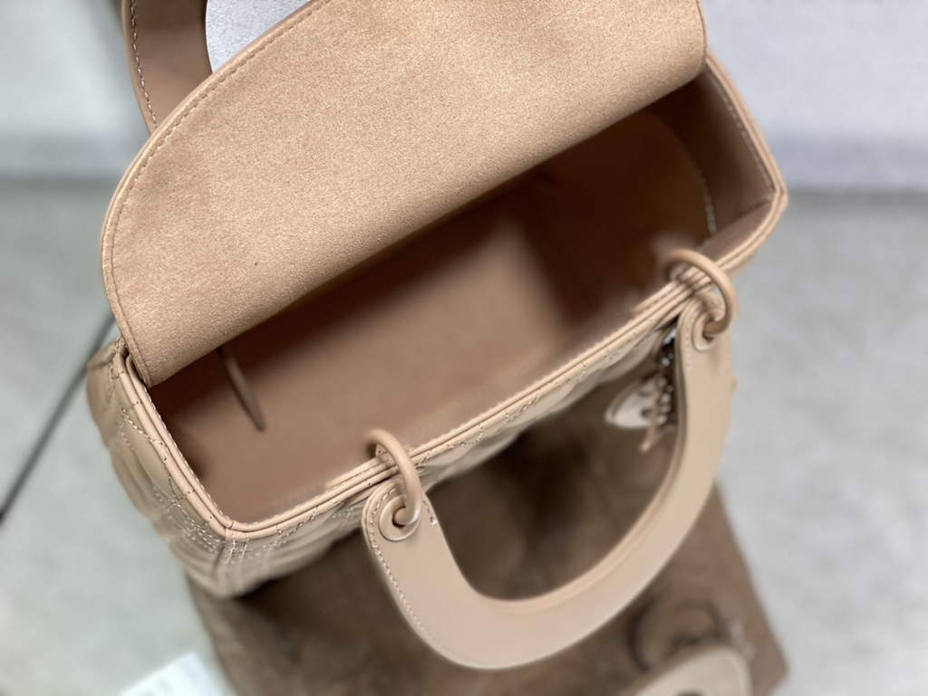 Dior M0565 Medium Lady Bag dark beige Ultramatte Cannage Calfskin - Default Title - View 7