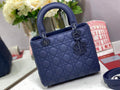 Dior M0565 Medium Lady Bag Navy Blue Ultramatte Cannage Calfskin - Default Title - View 1