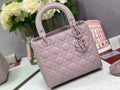 Dior M0565 Medium Lady Bag light pink Ultramatte Cannage Calfskin - Default Title - View 1