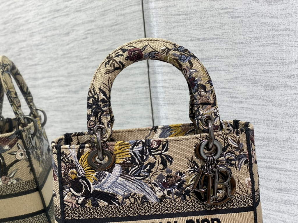 Dior M0565 Medium Lady D-Life Bag Beige Multicolor Jardin - Default Title - View 2
